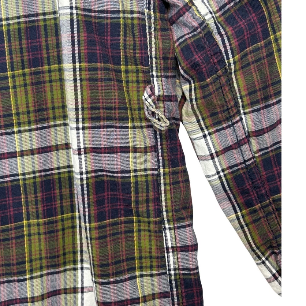 L.O.G.G. by H&M Plaid Long-Sleeved Button Up Shirt Dress Women's Lg Missing Belt - Picture 4 of 10